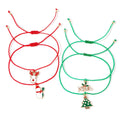 Go2boho Minimalist Women's Fashion Beaded Bracelets Lucky Christmas Design Alloy Pendant Handmade Adjustable Charms Trendy