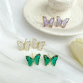 SC Hot Selling Korean Summer Earrings Elegant Simple Crystal Earrings Fairy Transparent Butterfly Earrings for Women
