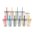 Custom 12oz/16oz Single Wall Plastic Tritan Travel Tumbler Cold Drink Mugs Reusable Boba Coffee Cup With Lid and Straw