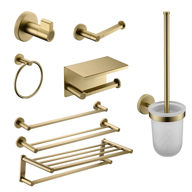 Hot Selling Modern Golden Bathroom Shelf Towel Rack Toilet Paper Holder Bathroom Accessories