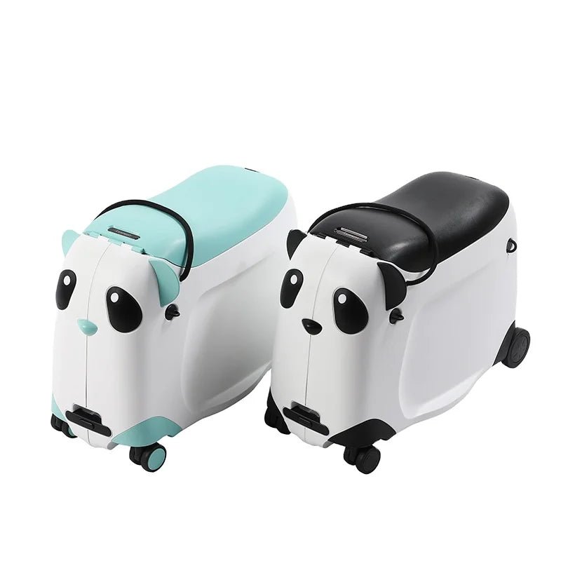 PP Carry on Small Luggage 21 Inch Mini Cute Suitcase with 2 Fixed & 2 Spinner Wheels Panda Design Unisex Kids Ride on Luggage