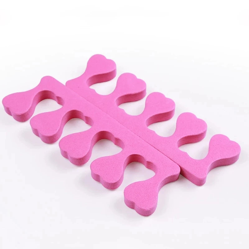 Soft Foam Sponge Nail Gel Polish Art Toe Separators Pedicure Tools Fingers Dividers Heart Shape Pink Colors Pedicure Tools
