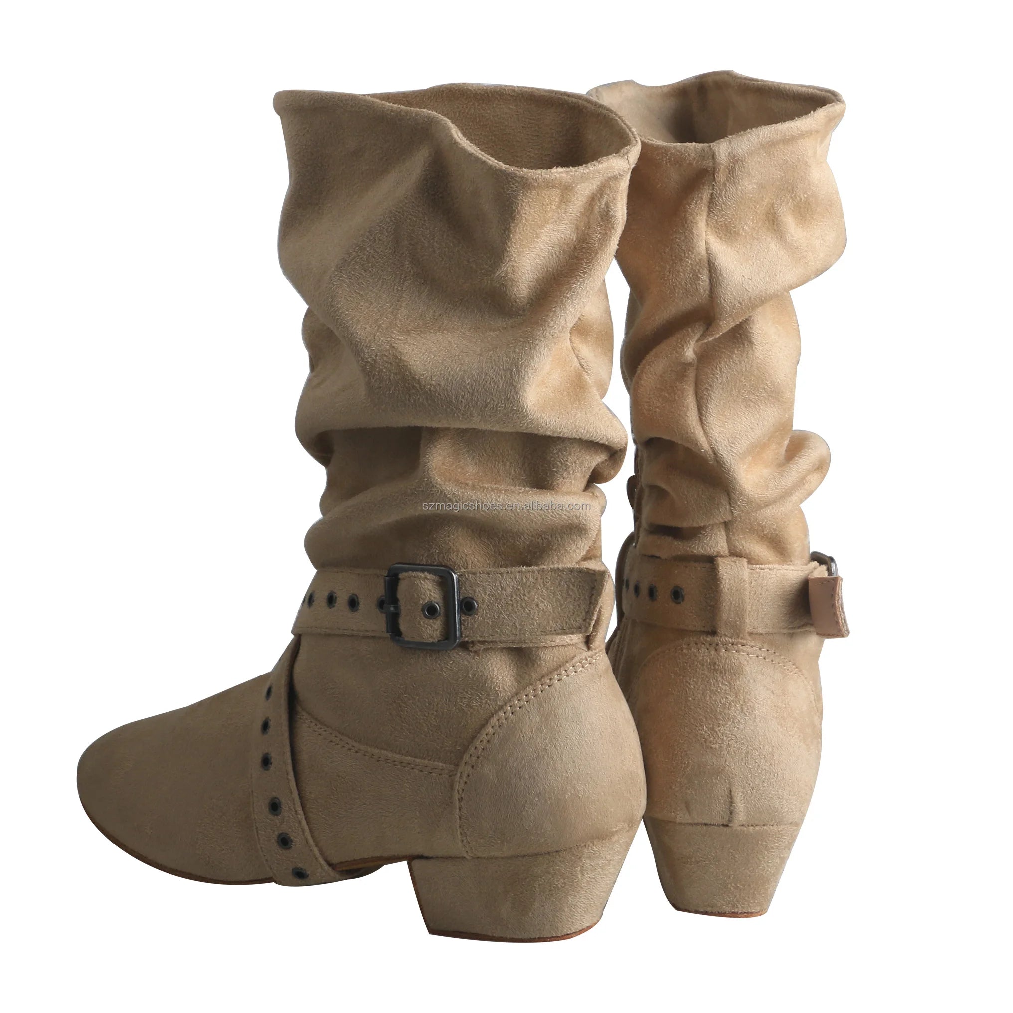 Customized Women's Line Dance Boots Lace up Boots Beige Salsa Latin Dance Country Dance Boots