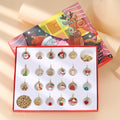 Hot Selling 24 Days Christmas Advent Calendar for Kids 24 Charms DIY Metal Bracelet Necklace Set Customizable Christmas Gift