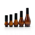 Empty Amber Single Gourd Shape 10ml Skin Care Serum Sprayer Pump Bottle Glass Essential Oil Bottle