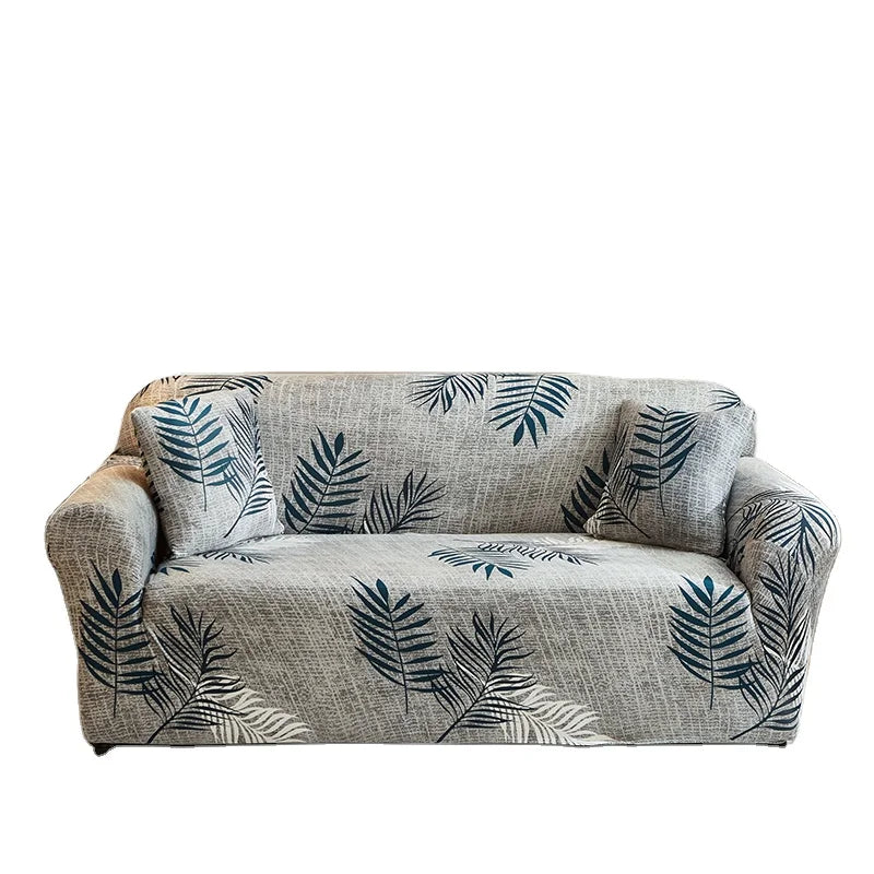Washable Spandex Non Slip Soft Couch Two-Seat Elastic Sofa Cover Slipcover Tropical Leaf Printed Stretch Couch Cover