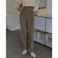 Classic Wide-leg Pants Floor-standing Pleated Loose Women's Trousers  Spring Wide-leg Pants  Retro Women's Court Underwear
