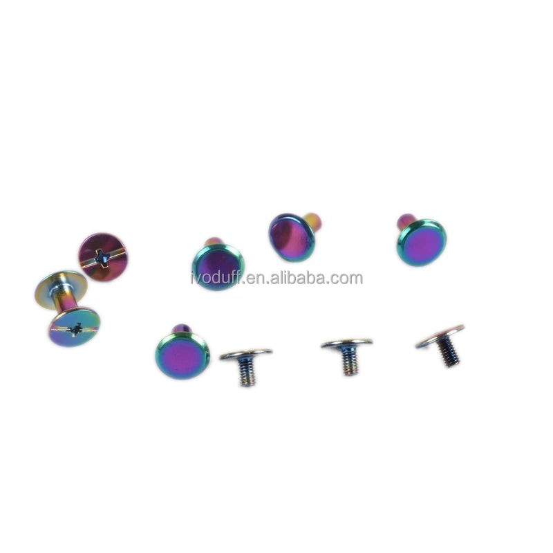 Ivoduff Supply Rainbow Color Metal Chicago Screw for Bag