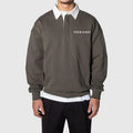 Custom Logo Print Plain Spring Autumn Button Polo High Collar Oversized Hoodie Wholesale Cotton Mens Pullover Sweatshirts Hoodie