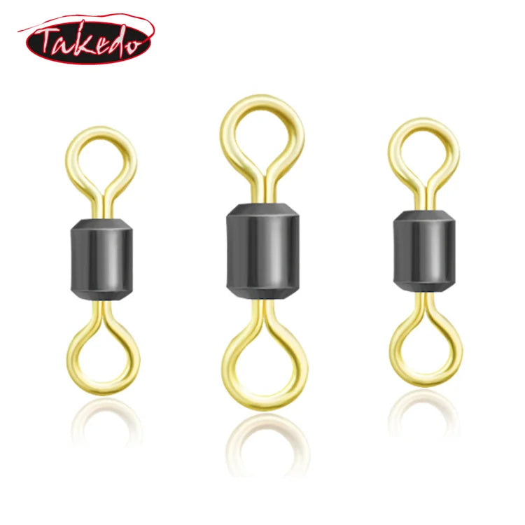 TAKEDO 4/0 - 14#  High Speed Ball Swivel Speed Double Color Rolling Swivel for Freshwater Lure Fishing