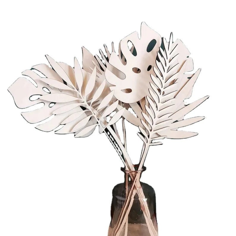 Laser Cut Tropical Wooden Leaves for Boho Home Nursery Decoration