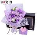Rose Gift Artificial Flower Soap Roses Bouquet Gift Box for Proposal Valentine's Mother's Day Christmas Valentines Day Gift 2024