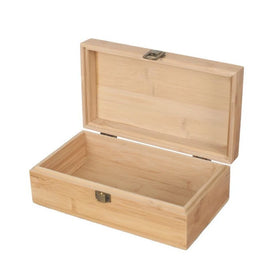 Modern Rectangle Bamboo Tea Box Hinged Wooden Gift Storage for Sundries Multifunctional Wooden Storage Box