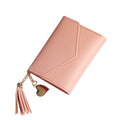 2023 Factory Hot Sales Custom Women Lychee Pattern  Short Tassel Wallets Cards and  Wholesale Slim Wallet