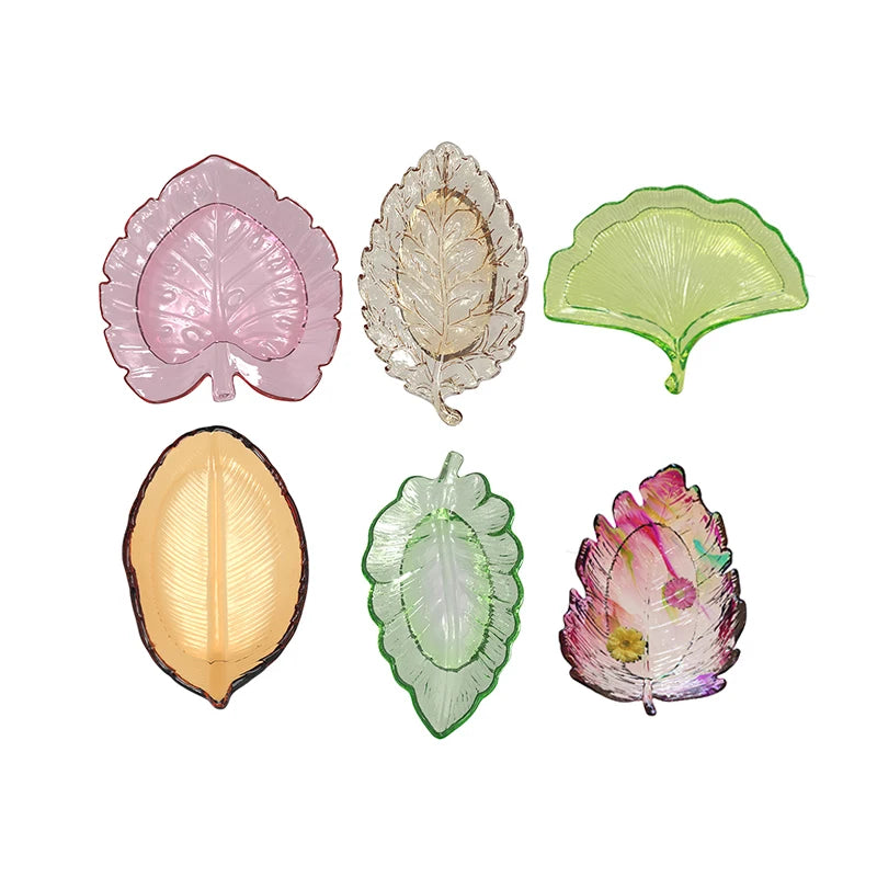 C-0301 3D DIY Epoxy Resin Silicone Leaf Dish Mold Plate Mold for Resin Craft