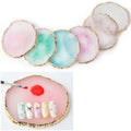 Gold Edge Nail Art Palette Resin Makeup Display Board with Heart Leaf Design Mixed Color Gel Nail Polish Plastic Material