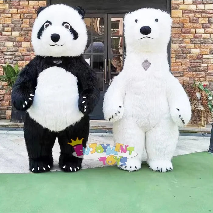 Inflatable Panda and Polar Bear Mascot Costume Party Adult Animal Costume for Sale Handmade Customized Logo