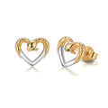 14K Gold Plated 925 Sterling Silver Stud Earrings Women Zircon Inlaid Heart Shaped Snake Earring