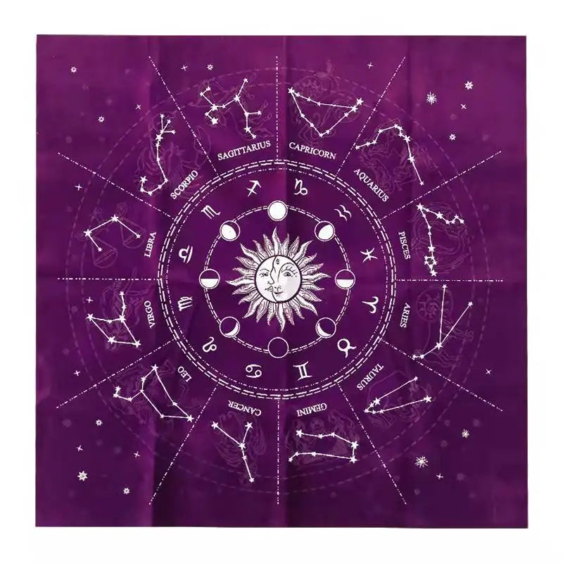 Tailai Tarot Card Divination Tablecloth Altar Cloth Pentacle Astrology for Tarot Enthusiasts Psychologists Board Game Cloth