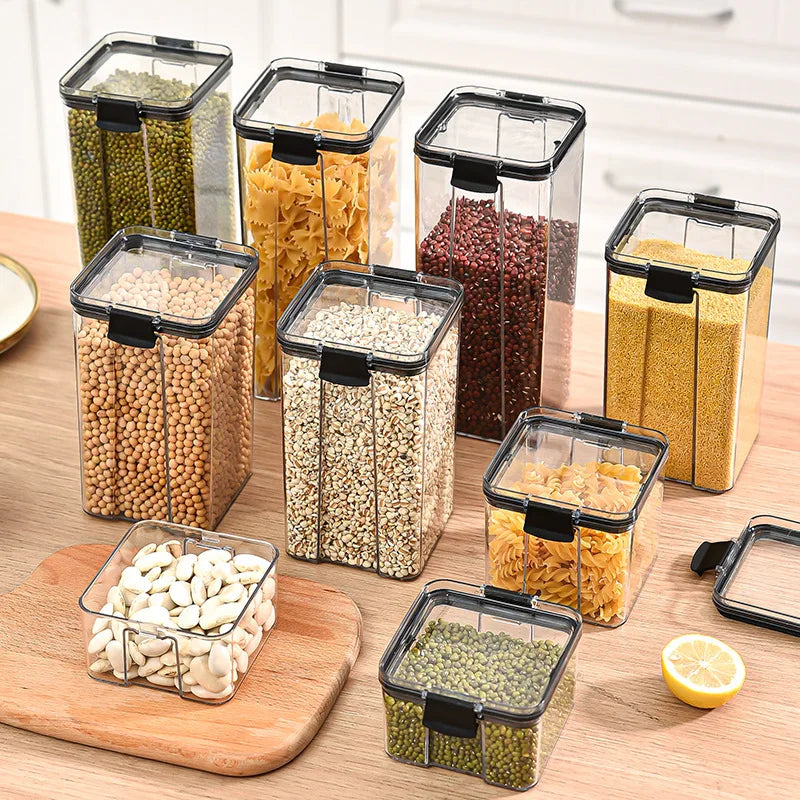 BPA-Free Kitchen Storage Containers Stackable Pantry Organization for Cereal Food Storage Airtight with Lids