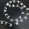 Natural White Mother of Pearl Shell Letters Pendant with Hole for DIY Jewelry
