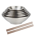Restaurant Unbreakable Salad Bowl 18/8 Stainless Steel Ramen Pho Bowls Set Noodle Soup Bowls