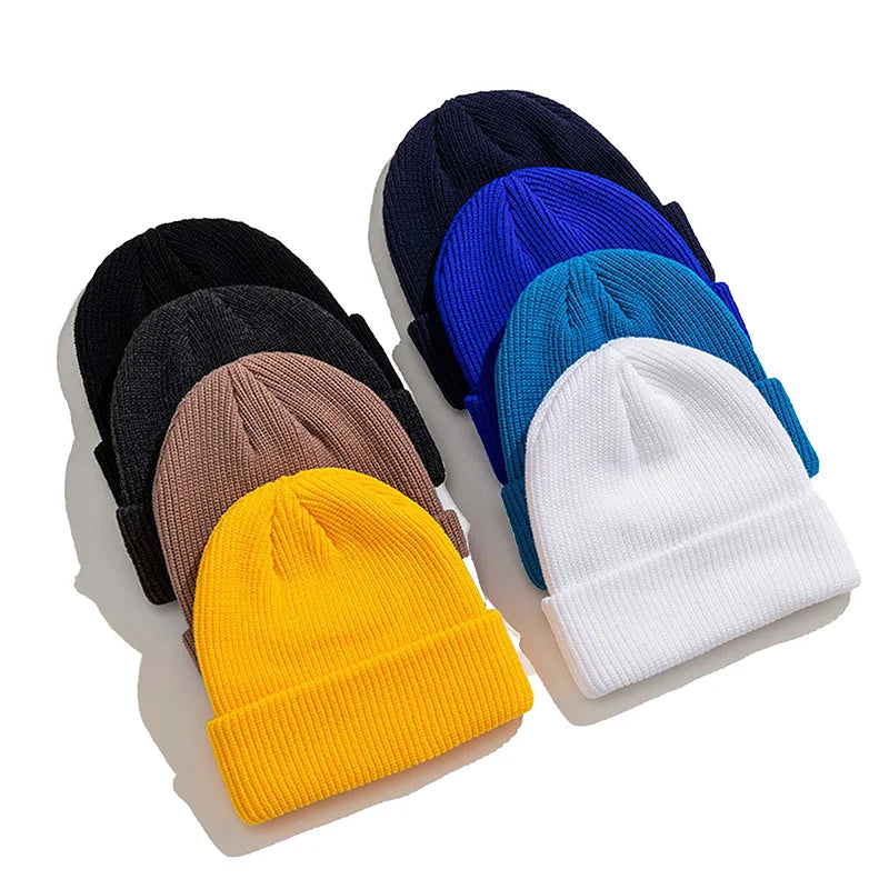 Unisex Wholesale Custom Logo Knit Beanies Winter Warm Cuffed Beanie Hat for Women Men