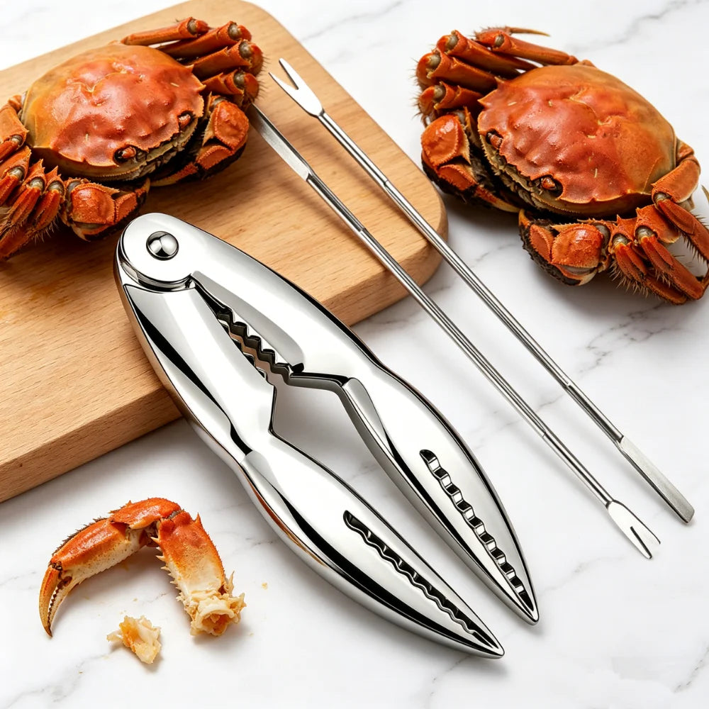 Factory Wholesale Stainless Colors Zinc Alloy Crab Clip Shape Seafood Crab Lobster Cracker Clip Seafood Tool Sets