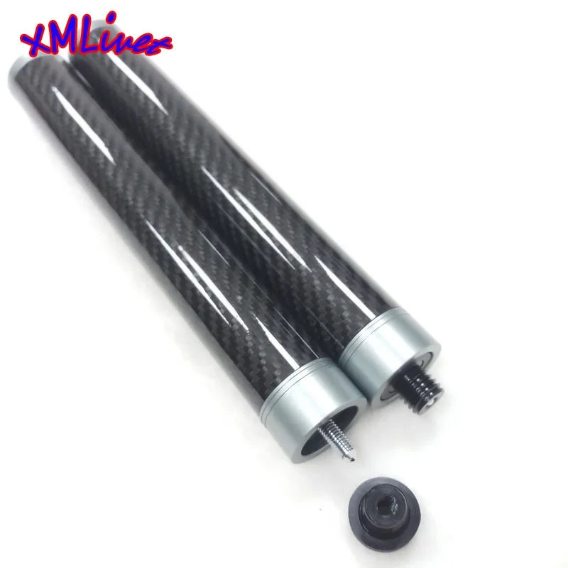 Xmlivet 9inch Carbon With Grey Aluminum Alloy Collar Cue Extension for Mezz Professional Pool Cue Extenders Billiard Accessories