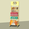 Multi Layer Snack Display Rack Metal Mesh Snack Rack Adjustable Laminated Snack Display Rack Layered Wheeled Retail Store Rack