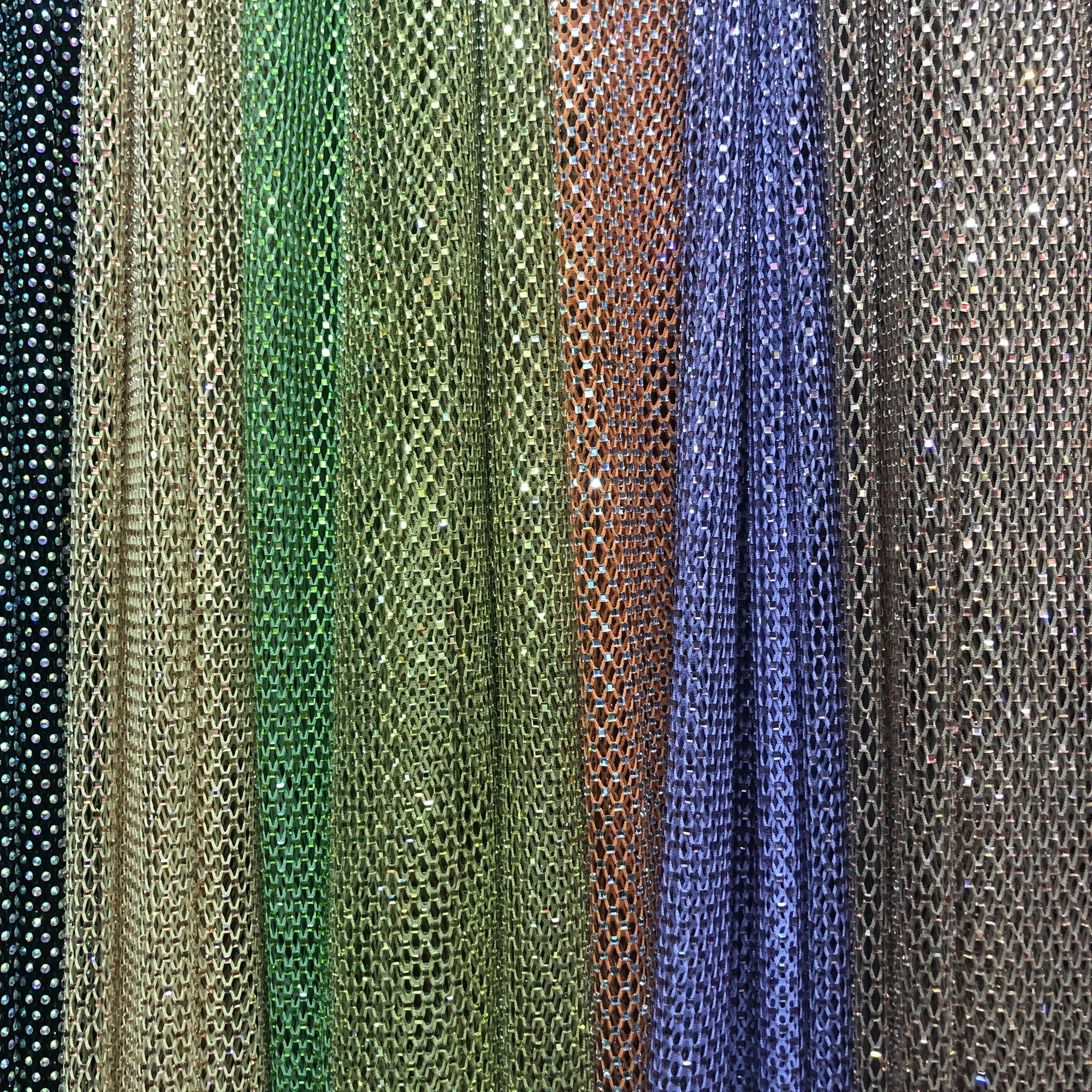 Latest Rhinestone Stretchable Mesh Crystal Rhinestone Diamond Dubai Lace Fabric
