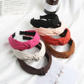 High Quality Fashion Women Head Band Simple Comfortable Cloth Solid Color Headband Knotted Suede Hair Hoop