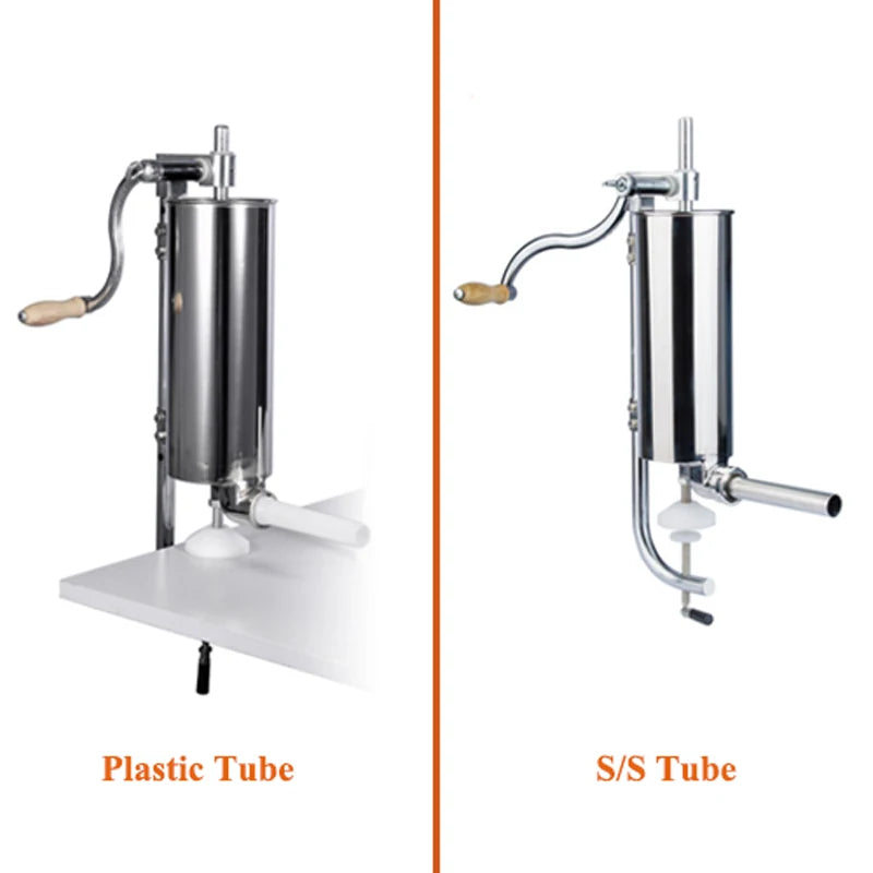 Vertical Meat Filling Kitchen Machine Stainless Steel Homemade Sausage Maker Stuffer With Packed 8 Stuffing Tubes