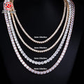 Pass Diamond Tester Hip Hop 925 Sterling Silver 2mm 3mm 4mm 5mm 6.5mm VVS Moissanites Diamond Necklace Moissanite Tennis Chain