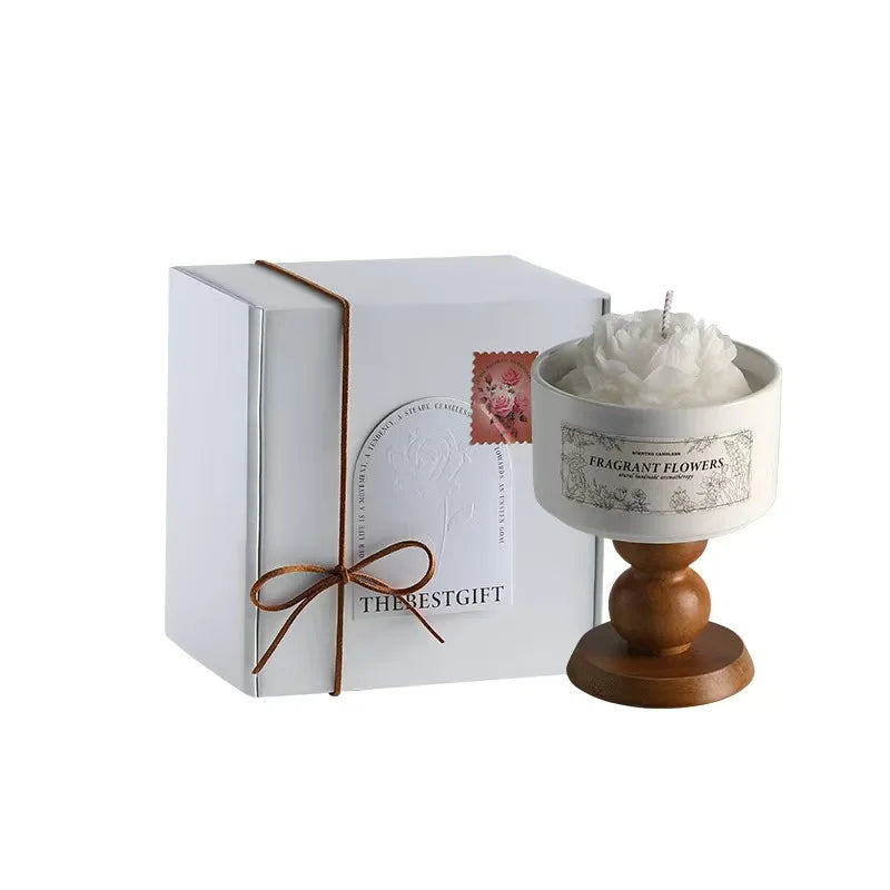 Luxurious Home and Garden Scented Candles for Celebration Parties Featuring Floral Shapes with Rose and Lavender Scents