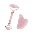 Facial Massager Tool Rollers Set Heart-shaped Pink Crystal Scraping Board Jade Facial Massage Roller Gua Sha