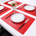 4Pack PU Leather Placemat Decorative Place Mat Free Sample Waterproof Mat Coffee Cup Placemat with Custom Logo