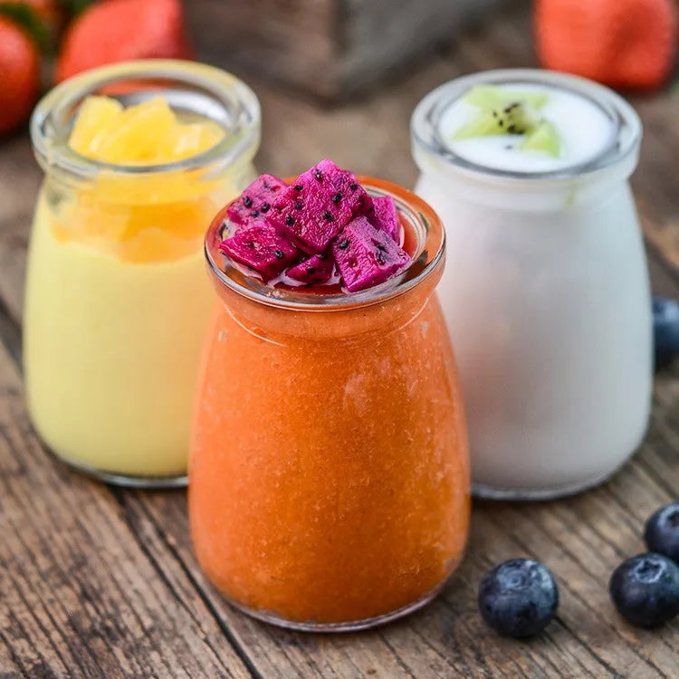 Hxglass Food Grade Glass Container Set 6 Jars Lids 100ml Capacity Eco-Friendly Cartoon Design for Kitchen Party Use Freshness