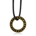 Custom Fashion Jewelry 316 Stainless Steel Engraved Gold Circle Letter Viking Rune Necklace for Men Women