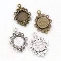 AA016299 12mm Round Fashion Connector Pendant Base Setting Antique Bronze Plated