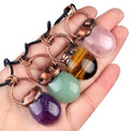Vintage Bohemian Bib Necklace for Women Natural Stone Healing Crystal Pendant Amethyst Rose Quartz Tiger Eye Drop Shape Heart