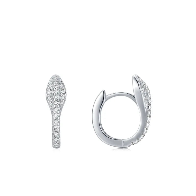 S925 Sterling Silver Snake-Shaped Hoop Earrings Unique Fashionable Animal Jewelry Rhodium Plating Zircon for Weddings Parties
