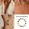 INS Stainless Steel Gold PVD Plated DIY 8mm Colorful Birthstone Charm Pendant Accessories Jewelry Fitting