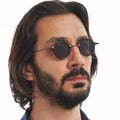 Round Retro Sunglasses for Men UV400 Gold White Yellow Red Blue Gray PC Frame Steam Punk Style Small Frame