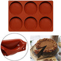 6 Cavity Round Silicone Cake Mold Large and Small Non-Stick Eco-Friendly Packed in Bag Baking Tool