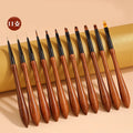 Private Label 3D Nylon Brush for Nail Art Detail Gel Nail Polish Brush with Wood Handle