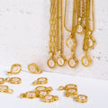 Stainless Steel 18K Gold Plated Snake Paperclip Rope Chain Enamel Initial Letter Pendant Jewelry Wholesale