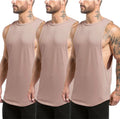 Custom OEM Summer Men's Fitness 100% Cotton Sleeveless Breathable Workout Sports Beache Running Stock Pink Grey  Tank Tops