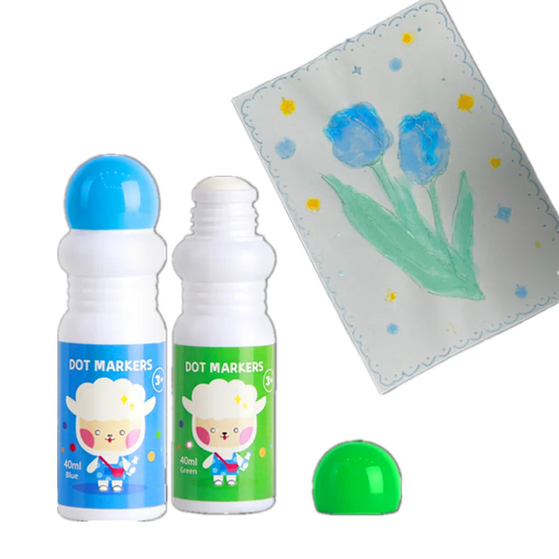 Popular Kids Drawing Toys Bingo Game Set Empty Plastic Bottle Paint Containers Dabbers Empty Bingo Marker Washable Dot Marker