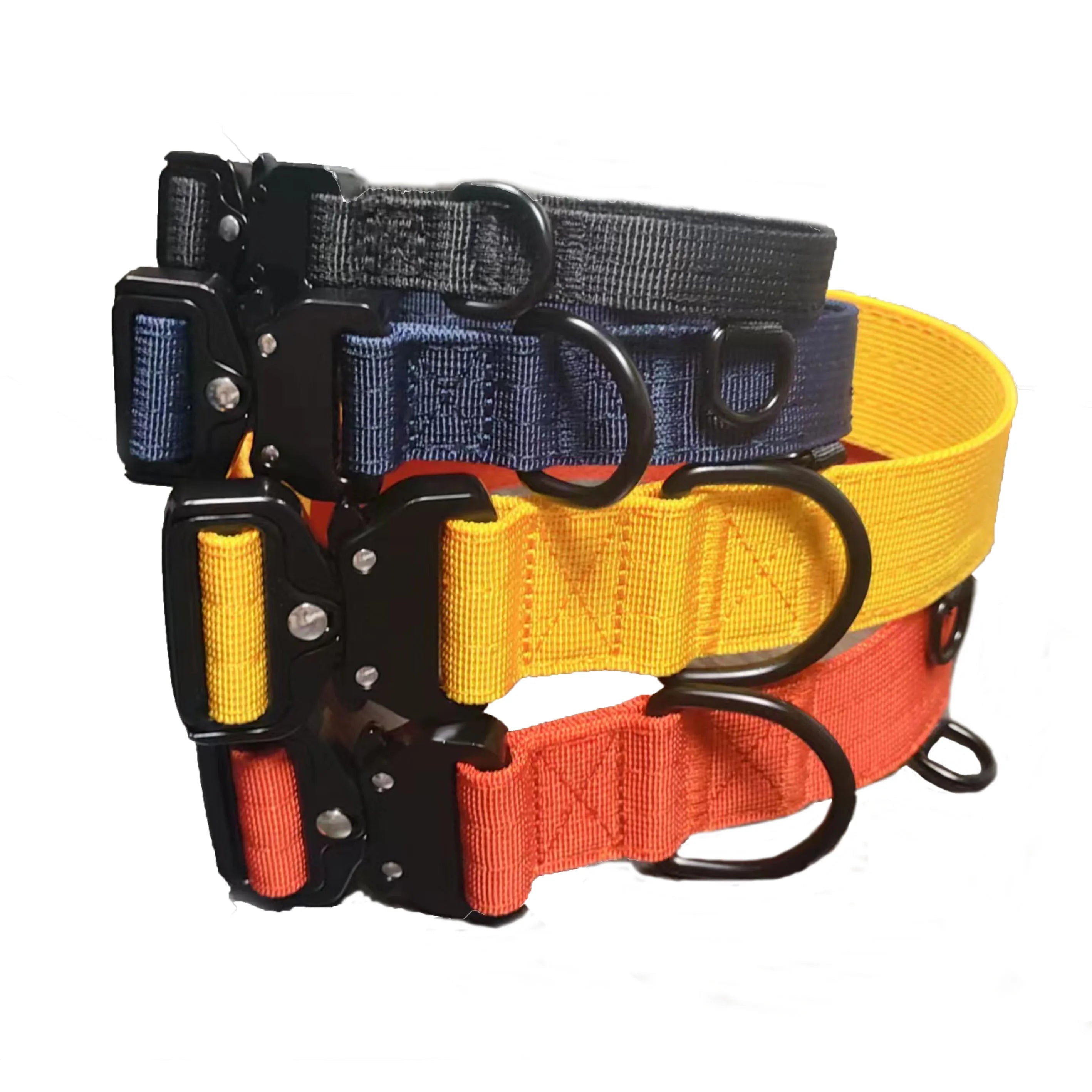 Elastic Tactical Dog Collar No Pull Design Tactical Training Pet Collar Heavy Duty Metal Buckle for Active Outdoor Dog Walking